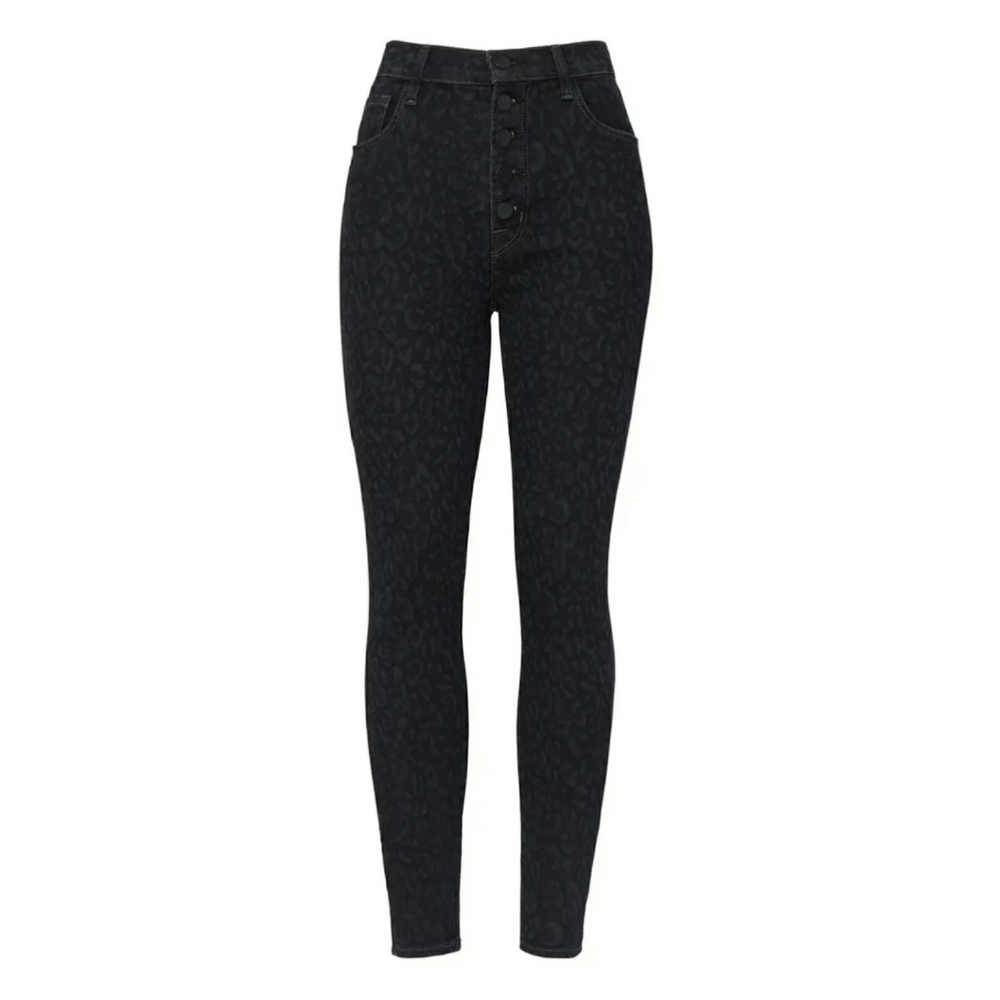 J Brand Lillie Black Leopard Print High Rise Crop… - image 4